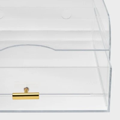 Acrylic Large Paper Tray With Drawer - Threshold™ 4 Acrylic Large Paper Tray With Drawer - Threshold™ - Image 2
