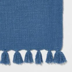 72" X 14" Cotton Textured Table Runner Blue - Threshold™ -Threshold Shop GUEST f12c233f 78f6 44f7 b258 f2c41ddd5943