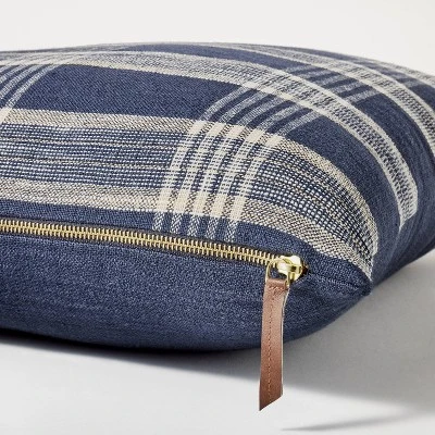 Woven Plaid Square Throw Pillow With Zipper Pull - Threshold™ Designed With Studio McGee 5 Woven Plaid Square Throw Pillow With Zipper Pull - Threshold™ Designed With Studio McGee - Image 3